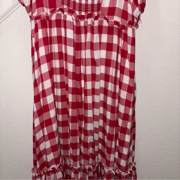 Ivy City Co Red and White Checkered Picnic Maxi Dress - Picture 8 of 11